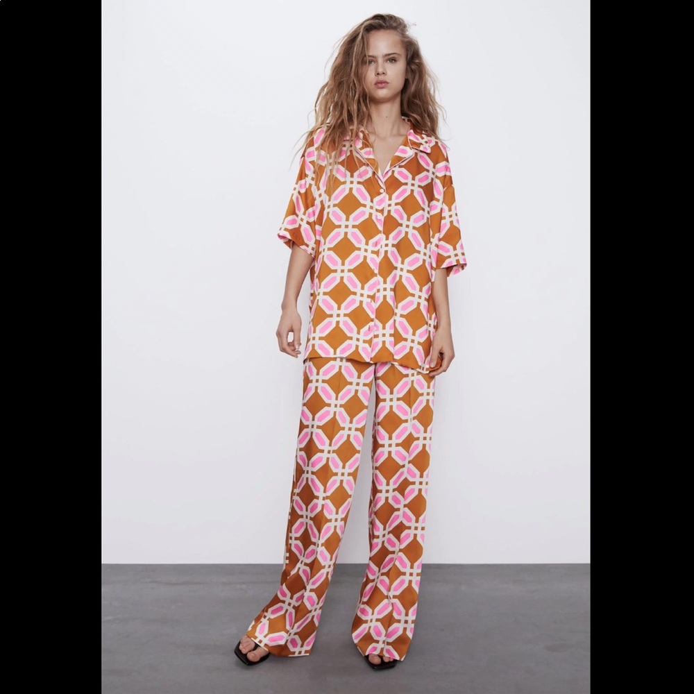 Zara Geometric print top and pants sold out!!!